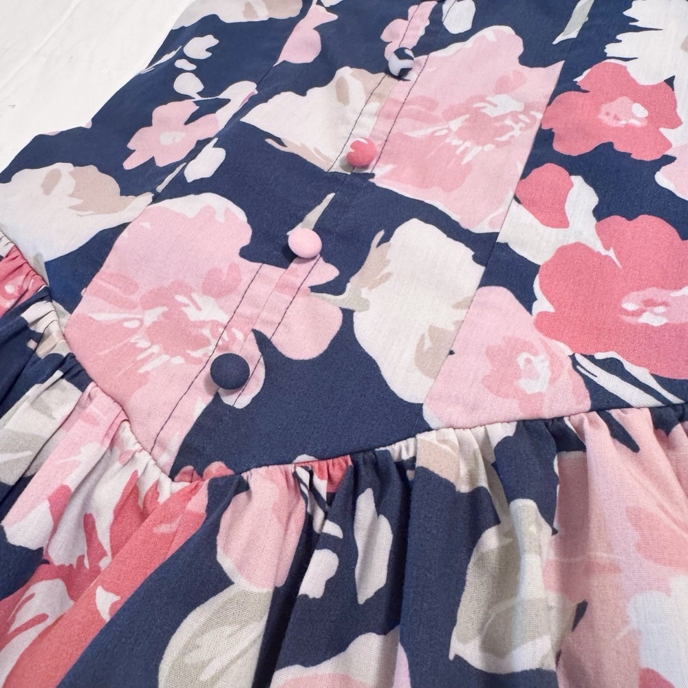 Abercrombie Kids Drop-Waist Poplin Dress Floral Girls Size 7/8 EUC Adjustable - Picture 4 of 9